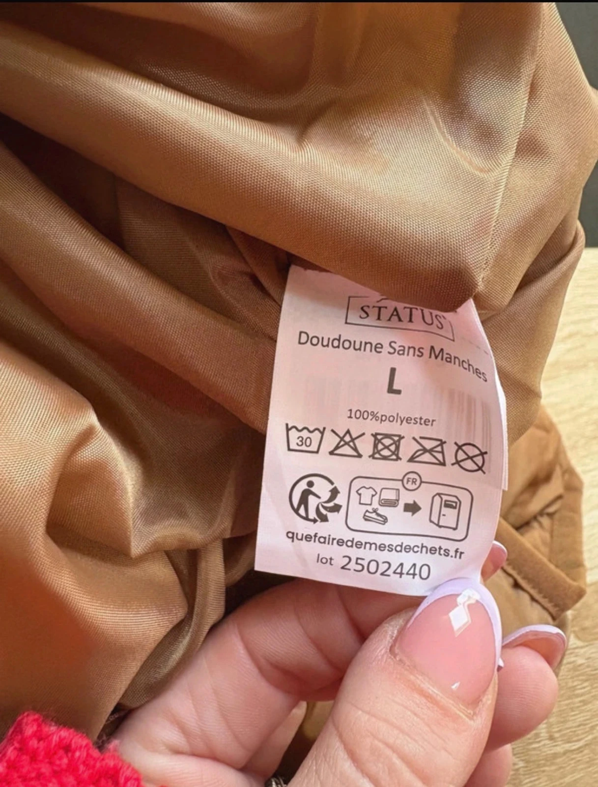 Doudoune sans manche Status Camel Taille L NEUVE – photo 5